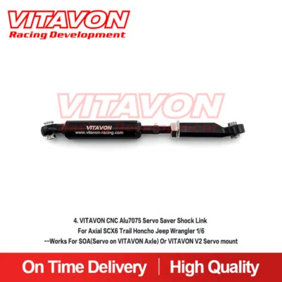 Vitavon CNC V2 Servo Saver shock Link For SOA OR V2 Servo mount for SCX6 - Image 1 of 4