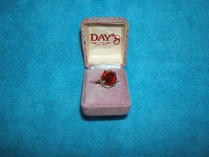 Vintage Round Cut Lab Created Red Ruby Women's Ring 1/20 2K Gold size 7.25 - Picture 1 of 4