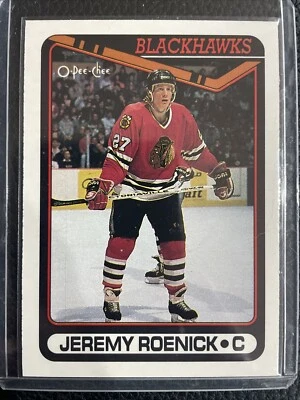 1990 O-Pee-Chee #7 Jeremy Roenick Rookie Hockey Card. - Image 1 of 2