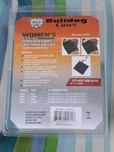 Bulldog Cases Concealed Lace Thigh Holster 2 Pieces Black & White  BD890 - Picture 1 of 10