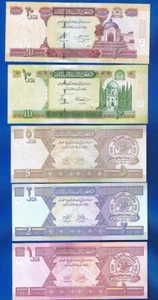 AFGANISTÁN - 5x BILLETES 1 / 20 afganos P-64 65 66 67 68 SIN CIRCULAR - Imagen 1 de 2