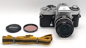 [N Mint Nikon Nikomat EL2 Argento SLR Film Fotocamera + Nikkor Ai 28mm F/3.5 - Foto 1 di 20