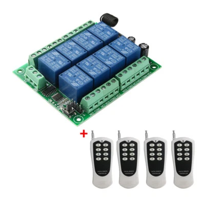 12V 8 Kanal Wireless Funk-Fernbedienung Schalter Handsender mit Empfänger Modul - Bild 1 von 4