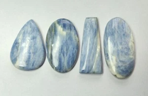 Lote de 4 piezas de piedras preciosas cabujón cianita azul natural 279 quilates - Imagen 1 de 4