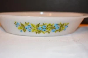 Glasbake oval geteilt Servierplatte J2352 Heidelbeeren Vintage Huckleberry Muster - Bild 1 von 1