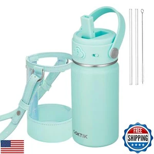 COKTIK Kids Water Bottle with Straw, 14oz Insulated Stainless Steel Tumbler, - Picture 1 of 5