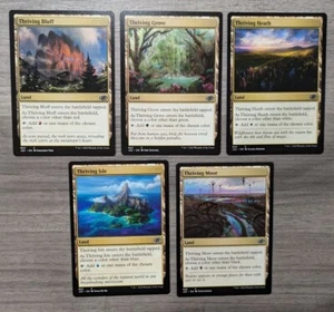 MTG Magic Set of 5 Thriving Bluff Grove Heath Isle Moor Lands Jumpstart 2022 - Picture 1 of 1