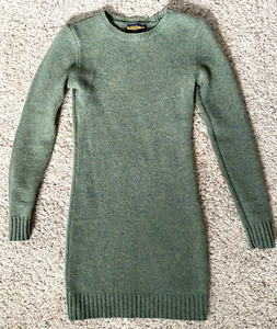Rugby Ralph Lauren Green Wool Knit Sweater Dress w/ Elbow Patches Size XS - Picture 1 of 4