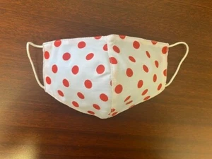Triple Layered Red Pok-A-Dotted Face Mask Reusable, Washable - Picture 1 of 4