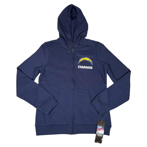 NFL LOS ANGELES CHARGERS SWEATSHIRT GIRLS MEDIUM 10/12 ZIPPER Cover