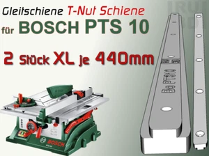 2x440 mm Tuerca en T riel para BOSCH PTS 10 sierra circular de mesa, trineos deslizantes - Imagen 1 de 4