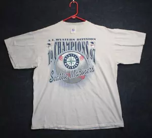 Logo 7 Men's 90's Seattle Mariners AL Western Division Champions T-Shirt Size XL - Picture 1 of 16