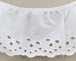 2-3/4" Ruffled Gathered Floral Embroidery Eyelet Trimming - 8 Total Yards! - Picture 1 of 3