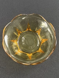 Vintage MCM Amber Anchor Hocking Swedish Berry Bowl Small 4.5" - Picture 1 of 7