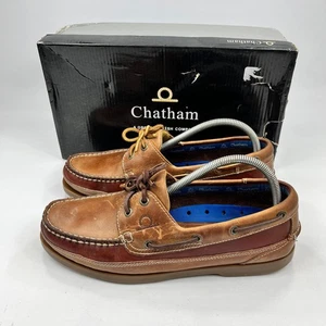 Chatham Kayak G2 Mens Brown Leather Boat Shoes UK 8 Casual Comfort Deck Marine - Picture 1 of 19