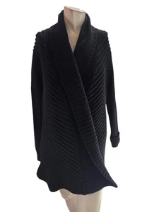 Vince Damen Pullover groß Vintage schwarz Wolle Yak gehäkelt offen Schalkragen... - Bild 1 von 9