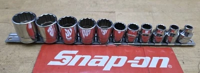 Snap On 211FY - 3/8" Drive 11pc SAE Shallow 12Pt Chrome Socket Set Nice - Image 1 of 4
