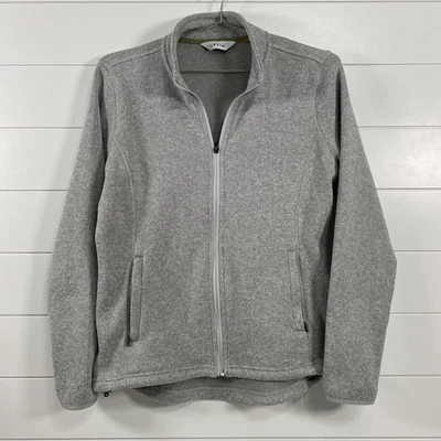 Chaqueta Orvis Para Hombre Gris Medio Cremallera Completa Polar Tejida Exterior Pullover Bolsillos Foto 1 de 4
