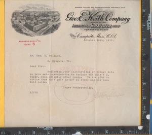 E820 George E Keith Campello MA Briefkopf Schuhe George B Wallace E Ryegate VT - Bild 1 von 2