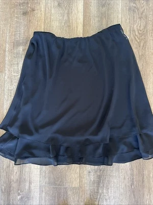New MSK Evening Collection Black Sheer Ruffle Skirt Layered Elastic Midi XL B7 - Image 1 of 4
