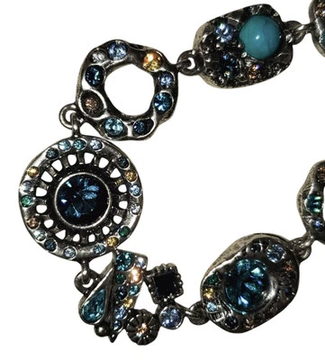 Patricia Locke USA Women’s Bracelet Silver Plated Swarovski Crystals 7.5”  - Image 1 of 4