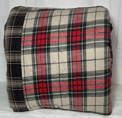 Pottery Barn Clyde Plaid Patchwork King/Cali King Quilt - Image 1 of 4