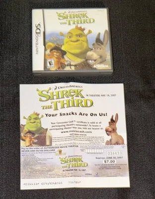 Shrek the Third (Nintendo DS, 2007) CIB ALL INSERTS SHREK MOVIE TICKET INCLUDED - Image 1 of 3