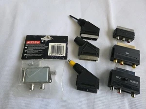 7 x RGB SCART Plug Male to 3 RCA Female A/V Adaptor Converter for TV DVD VCRs - Picture 1 of 4