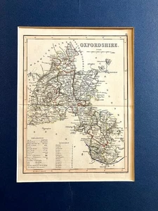 1845 Original ANTIKE KARTE von OXFORDSHIRE mit FRÜHER HANDKOLORIERUNG - Bild 1 von 3
