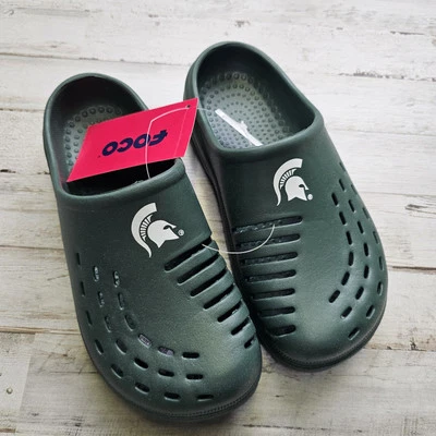 Zuecos jóvenes FOCO verdes Michigan State Spartans día soleado talla 2/3 niños niñas Foto 1 de 4