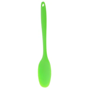 Silicone Soup Spoon Long Handle Nonstick Kids Scoop Food Serving Spoon (Green) - Picture 1 of 12