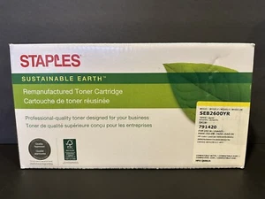 Staples SEB2600YR Toner Cartridge Yellow NEW SKU-791420 HPQ6002 - Picture 1 of 13
