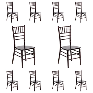 (10 PACK) Walnut Wood Chiavari Chair - Commercial Chiavari Banquet Chair - Picture 1 of 7