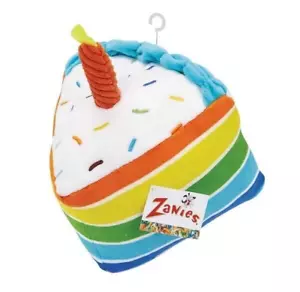 Dog Plush Toy Squeaker, Rainbow Birthday Cake with Candle Frosting Sprinkles 6" - Picture 1 of 2