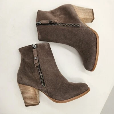 Paul Green ankle boots women's 6.5 taupe suede bootie heel Made Austria new $440 - Image 1 of 4