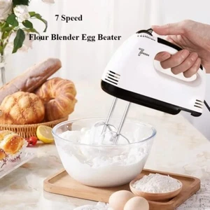7 Speed Electric Hand Held Mixer Electronic Handheld Whisk Food Blender Egg Cake - Picture 1 of 8
