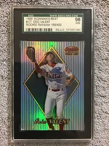 Bowmans Best Eric Valent 1999 novato refractor radiocontrol #/400 graduado SGC 98 gema como nuevo - Imagen 1 de 4