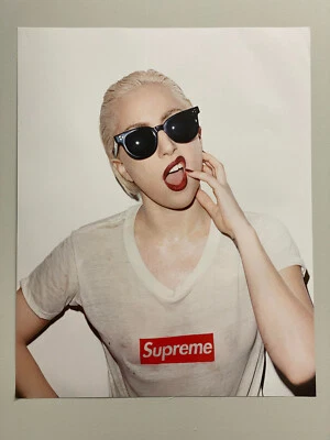 Póster Supreme Lady Gaga 2011 auténtico raro logotipo de caja  Foto 1 de 4