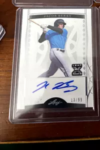 2022 LEAF TRINITY AUTO JACOB BERRY SILVER AUTOGRAPH XRC 13/99 MARLINS - Picture 1 of 1