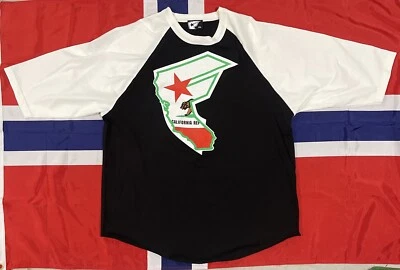 Знаменитые звезды и ремни California флаг логотип черный w белые рукава XXL футболка б/у в отличном состоянии - Изображение 1 из 4