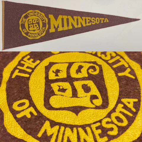 1950’s Vintage Minnesota Golden Gophers Big 10 University Mini Pennant 5x14 Cover