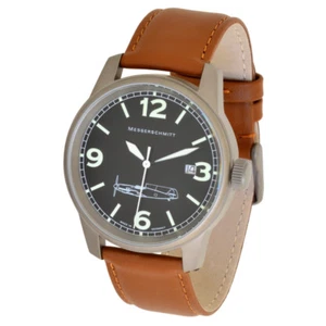 Reloj de aviador Messerschmitt ME109M-Ti con correa de cuero 5 ATM Ronda movimiento de cuarzo titanio - Imagen 1 de 3
