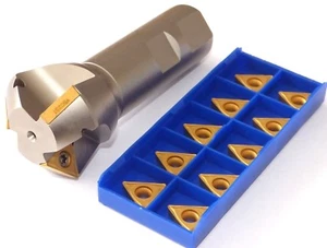 1x 45° Fasenfräser D22-D43mm-Z3-L100 + 10 TCMT16T304-HM P10-P30 Für Stahl - Picture 1 of 1