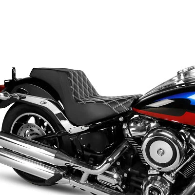 PU Leather Rider & Passenger Seat Fit For Harley Softail Street Bob FXBBS 21-up - Image 1 of 4