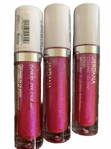 Jordana Cosmic Glow Holographic Lip Gloss ~05 Brilliant Fuchsia~ 0.08oz Lot Of 3 - Picture 1 of 2