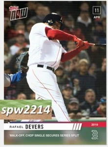 2019 Topps Now Rafael Devers #76 Walk-Off Chop Single Secures Series Split - Picture 1 of 1