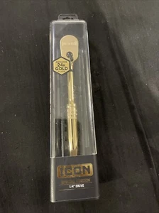 Icon 24K Gold Plated 1/4” Ratchet Professional Special Edition Wrench 59786 NEW - Imagen 1 de 3