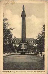 DARMSTADT Hessen ~1910/20 Ludwigssäule Säule, Brunnen, Kanzlei-Gebäude alte AK - Picture 1 of 2