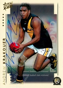 Signed 2003 RICHMOND TIGERS AFL Card ANDREW KRAKOUER - Bild 1 von 2