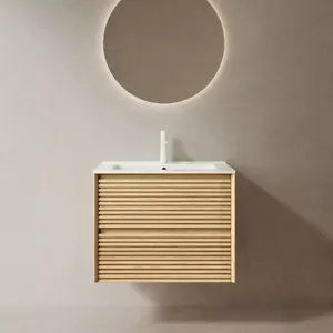 24" 30" 36" Wall Mounted Bathroom Vanity with Sink, 2 Drawers, Floating Cabinet - Picture 1 of 10